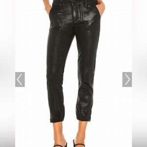 PAIGE  Slim Black ankle jogger coated Jeans
